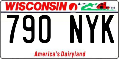 WI license plate 790NYK
