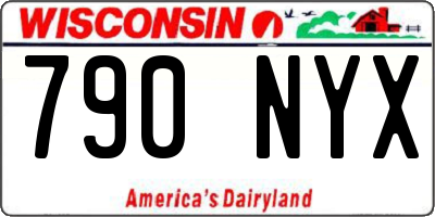 WI license plate 790NYX