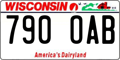 WI license plate 790OAB