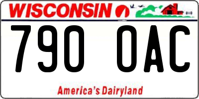 WI license plate 790OAC