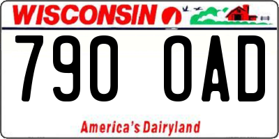 WI license plate 790OAD