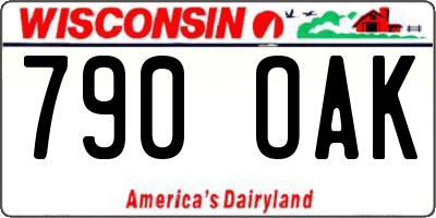 WI license plate 790OAK