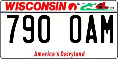 WI license plate 790OAM