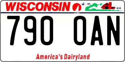 WI license plate 790OAN