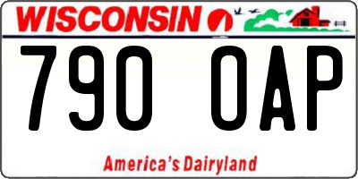 WI license plate 790OAP