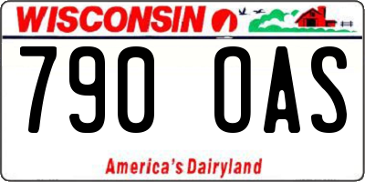 WI license plate 790OAS