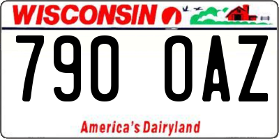 WI license plate 790OAZ