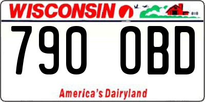 WI license plate 790OBD