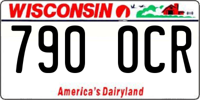 WI license plate 790OCR