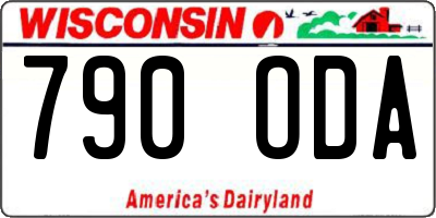 WI license plate 790ODA