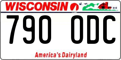 WI license plate 790ODC
