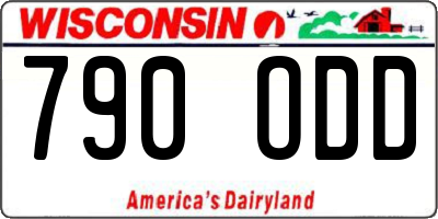 WI license plate 790ODD