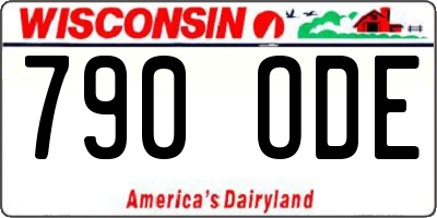 WI license plate 790ODE
