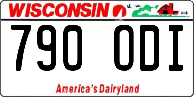 WI license plate 790ODI