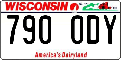 WI license plate 790ODY