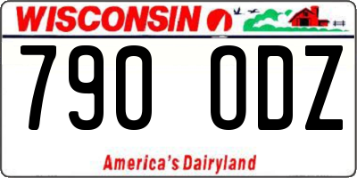 WI license plate 790ODZ