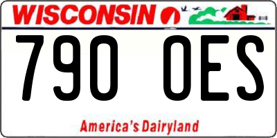 WI license plate 790OES