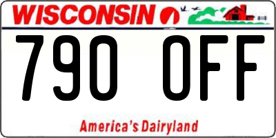 WI license plate 790OFF