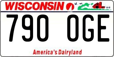 WI license plate 790OGE