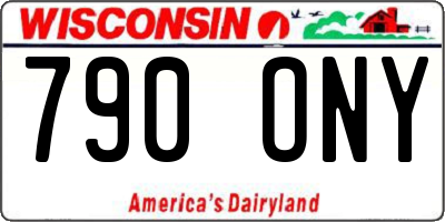WI license plate 790ONY