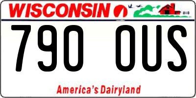 WI license plate 790OUS