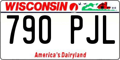 WI license plate 790PJL