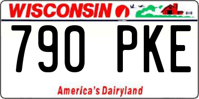 WI license plate 790PKE
