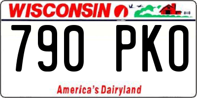 WI license plate 790PKO