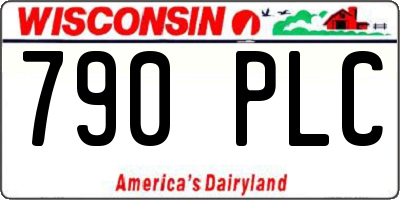 WI license plate 790PLC