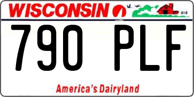WI license plate 790PLF
