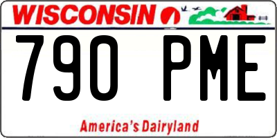 WI license plate 790PME