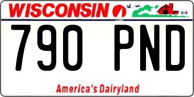 WI license plate 790PND