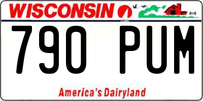 WI license plate 790PUM