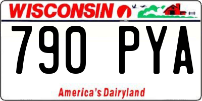 WI license plate 790PYA