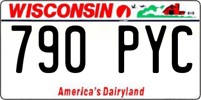 WI license plate 790PYC