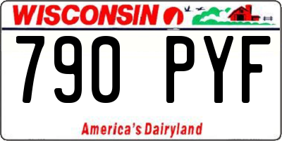 WI license plate 790PYF