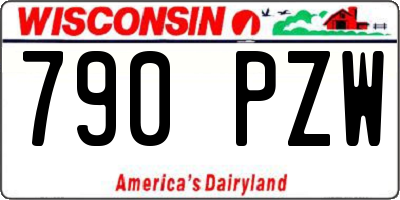 WI license plate 790PZW
