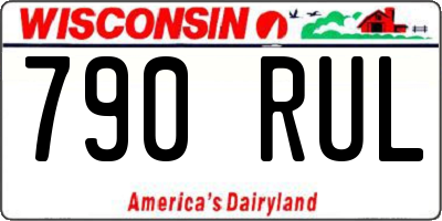 WI license plate 790RUL