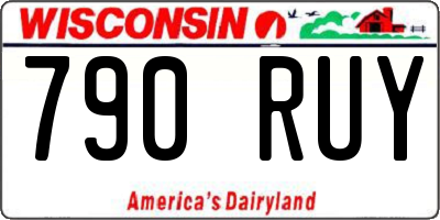 WI license plate 790RUY