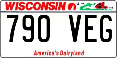 WI license plate 790VEG