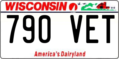 WI license plate 790VET