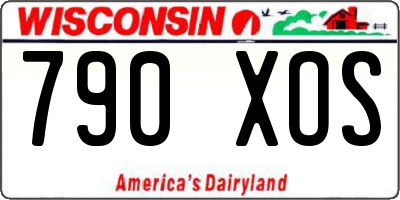 WI license plate 790XOS