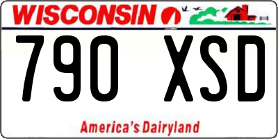 WI license plate 790XSD