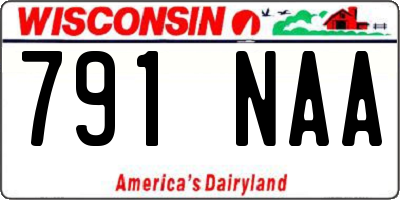 WI license plate 791NAA