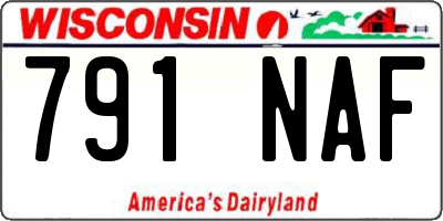 WI license plate 791NAF