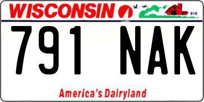 WI license plate 791NAK