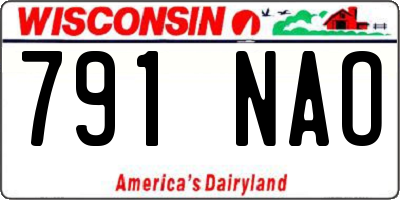 WI license plate 791NAO