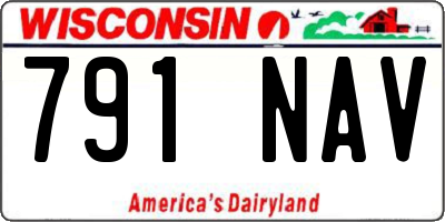 WI license plate 791NAV