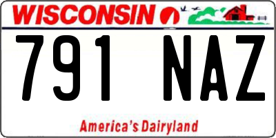 WI license plate 791NAZ