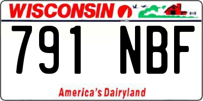 WI license plate 791NBF